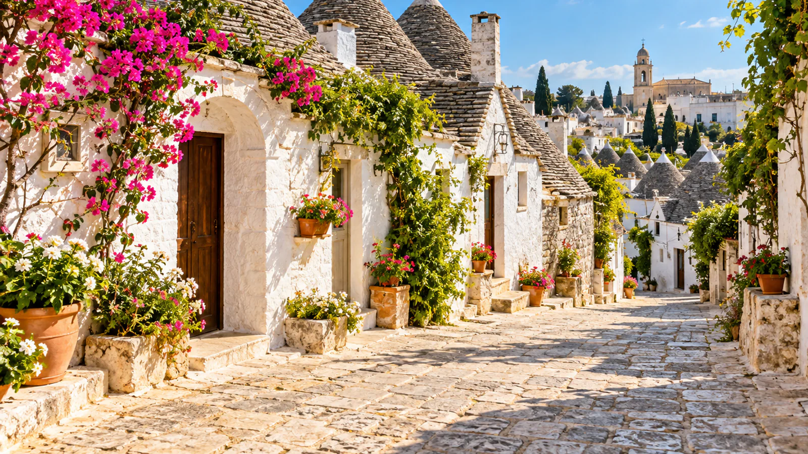 Trulli-hus i Alberobello i Puglia Italia